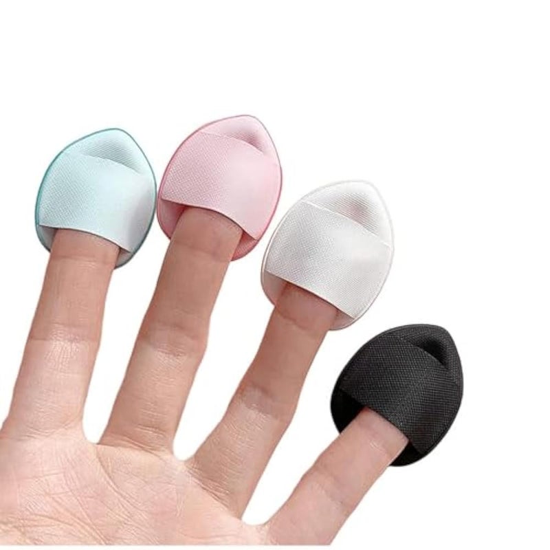 Ruby Face Mini Finger Powder Puffs, Soft Cosmetic Beauty Blender Sponges - Perfect for Foundation, BB Cushion, Cream, Concealer (Multicolour, 4 Pcs) - Image 1