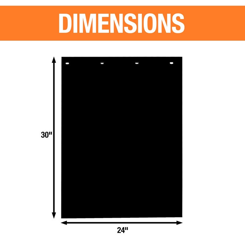 Buyers Products Company Buyers Products RC30PPB, 2 Pack, Super Durable Black Polymer Mudflaps 24x30 Inch, Mud Flaps are NOT Rubber - Image 4