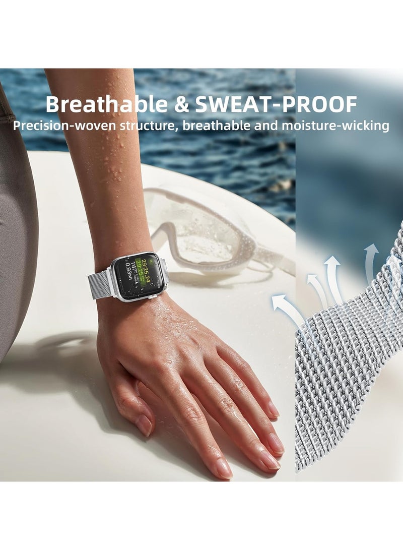 OLYSON 2PCS Suitable for Huawei Watch Fit 3/Huawei Watch Fit 4/ Fit 4Pro metal Milanese Magnetic Loop Watch Strap - Image 2