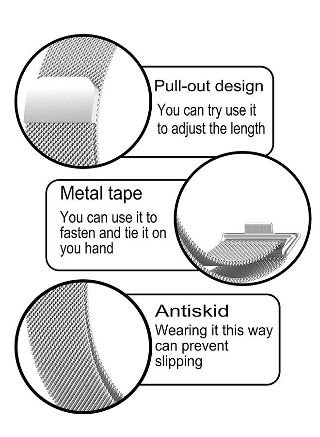 OLYSON 2PCS Suitable for Huawei Watch Fit 3/Huawei Watch Fit 4/ Fit 4Pro metal Milanese Magnetic Loop Watch Strap - Image 3