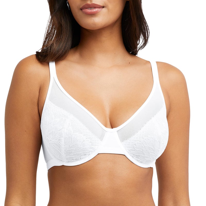 Bali Women's One Smooth U Lace Minimizer Bra, Underwire Full-Coverage Convertible Bra White - Image 1