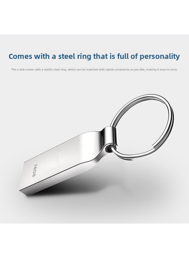 U Disk Wind Chime 16G 32G 64G Metal U Disk Key Ring U Disk 512G 1TB 2TB Expansion Disk Upgrade-Color:Silver-Capacity:64G-512GB - Image 2