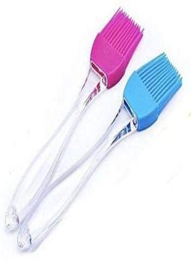 PUHBRHY (Set of 2, Big, 9 inch Each) Silicon Oil Basting & Pastry Brushes for Grilling, Tandoor, Cooking, Baking, Glazing, BBQ Kitchen, Multicolor - Image 1