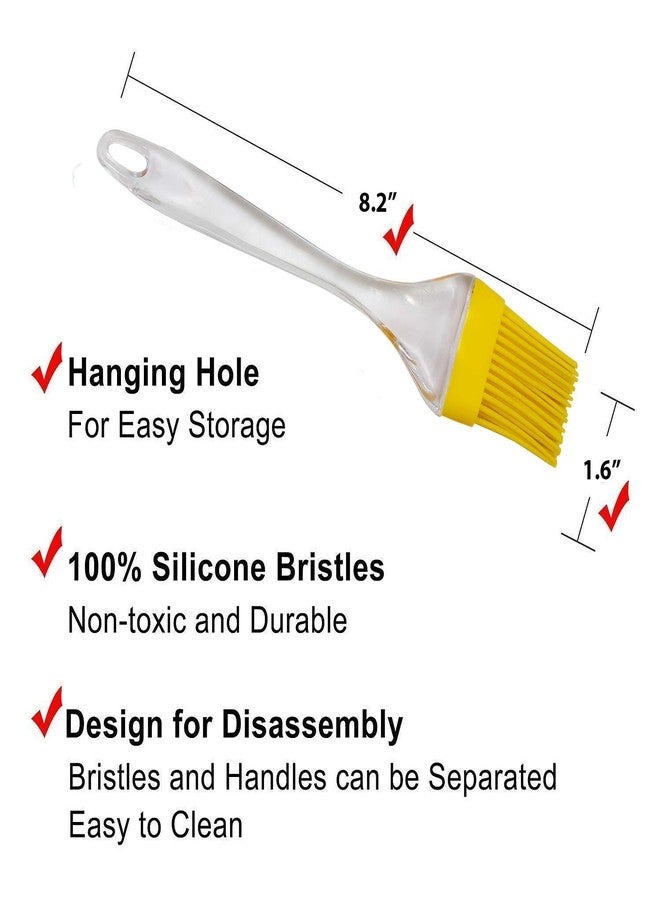 PUHBRHY (Set of 2, Big, 9 inch Each) Silicon Oil Basting & Pastry Brushes for Grilling, Tandoor, Cooking, Baking, Glazing, BBQ Kitchen, Multicolor - Image 2