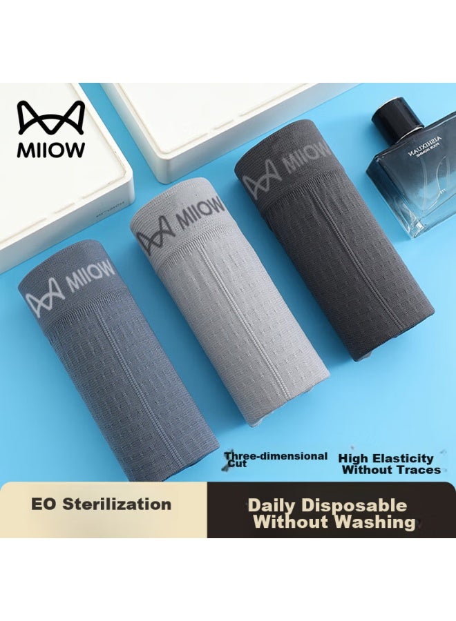 MIIOW Miiow Men's Disposable Underwear Briefs Sterilized Individually Packaged Hotel Business Trip Outdoor Travel Supplies 3 Colors One Size  - Image 1