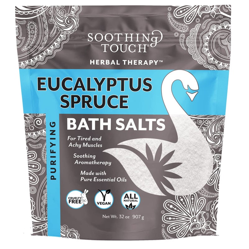 Soothing Touch Eucalyptus Spruce Bath Salts Pouch 32 Ounce