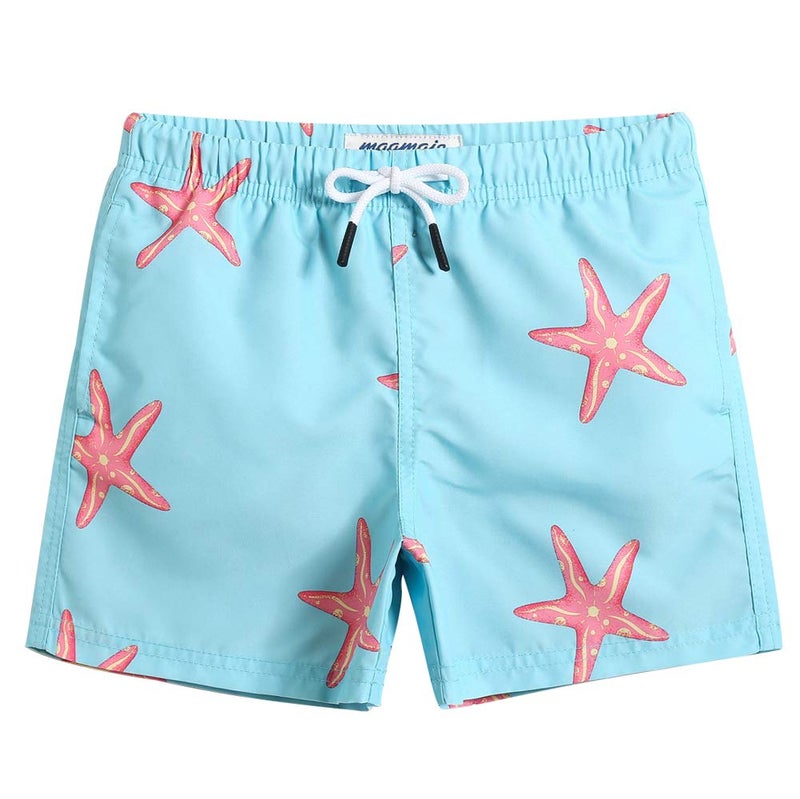 maamgic Boys Swim Trunks Toddler Swim Shorts Little Boys Bathing Suit Swimsuit Toddler Boy Swimwear,Starfish-Lake Blue,4 T - Image 1
