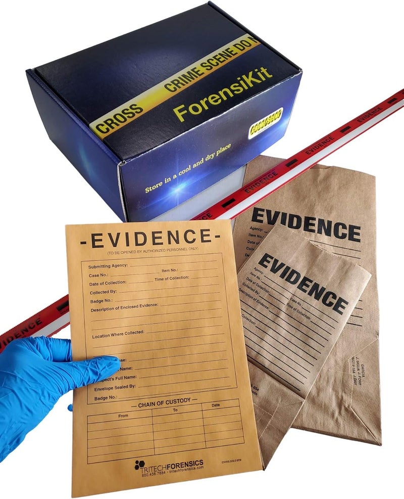 Crime Scene مجموعة أدوات التعبئة للأدلة ForensiKit استكشاف تقنيات المعالجة، أزرق - Image 1