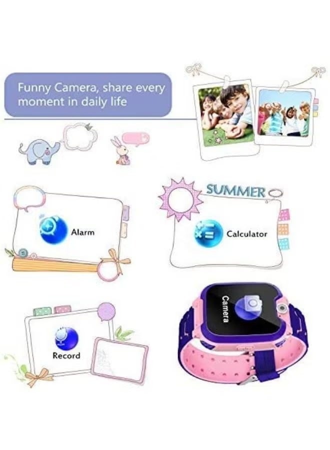 Kids Smart Watch Phone Music Smart Wrist Watch for 3-12 Year Old Boys Girls with Camera Sim Card Slot Touch Screen Game Watch Outdoor Activities Toys Childrens Day Gift (Pink) - Image 3