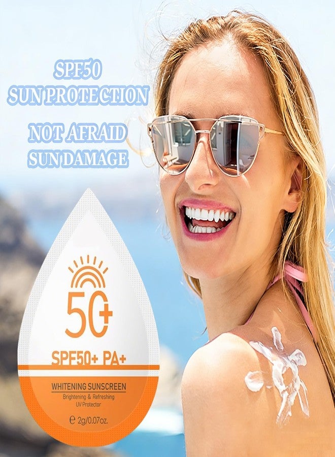 Phanund 30 Pcs Mini Sunscreen SPF 50+, Travel Size Sunscreen Packets for Face & Body, Mini Sunscreen Bulk for Party Favor, Lightweight & Non-Greasy, Water-Resistant, Summer Party Gifts for Women Girls - Image 2