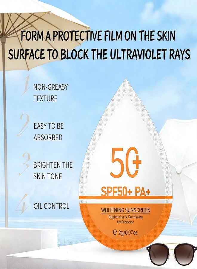 Phanund 30 Pcs Mini Sunscreen SPF 50+, Travel Size Sunscreen Packets for Face & Body, Mini Sunscreen Bulk for Party Favor, Lightweight & Non-Greasy, Water-Resistant, Summer Party Gifts for Women Girls - Image 4