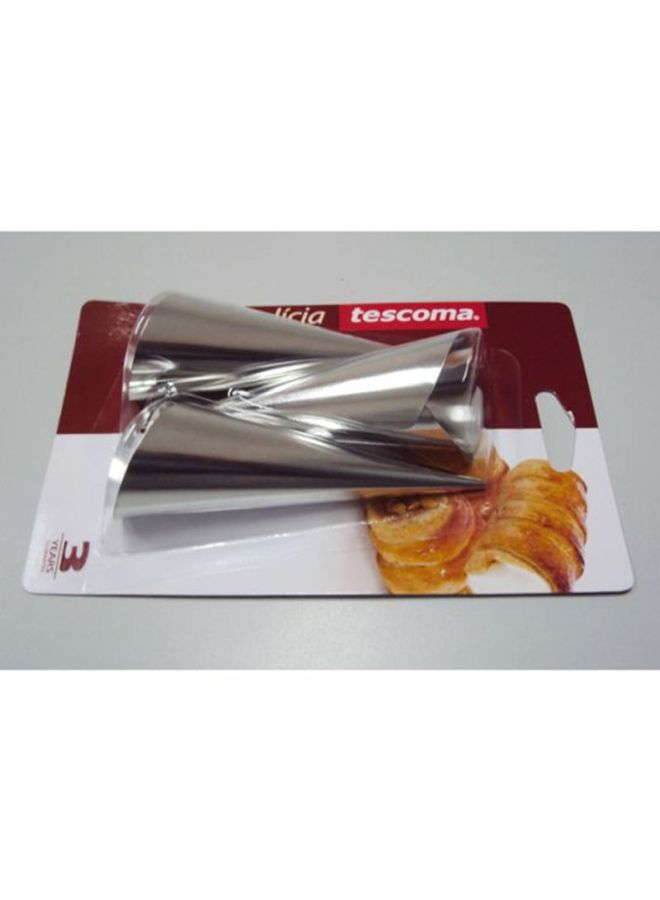 tescoma 3-Piece Icing Cone Set Silver 4.1x12x18cm - Image 2