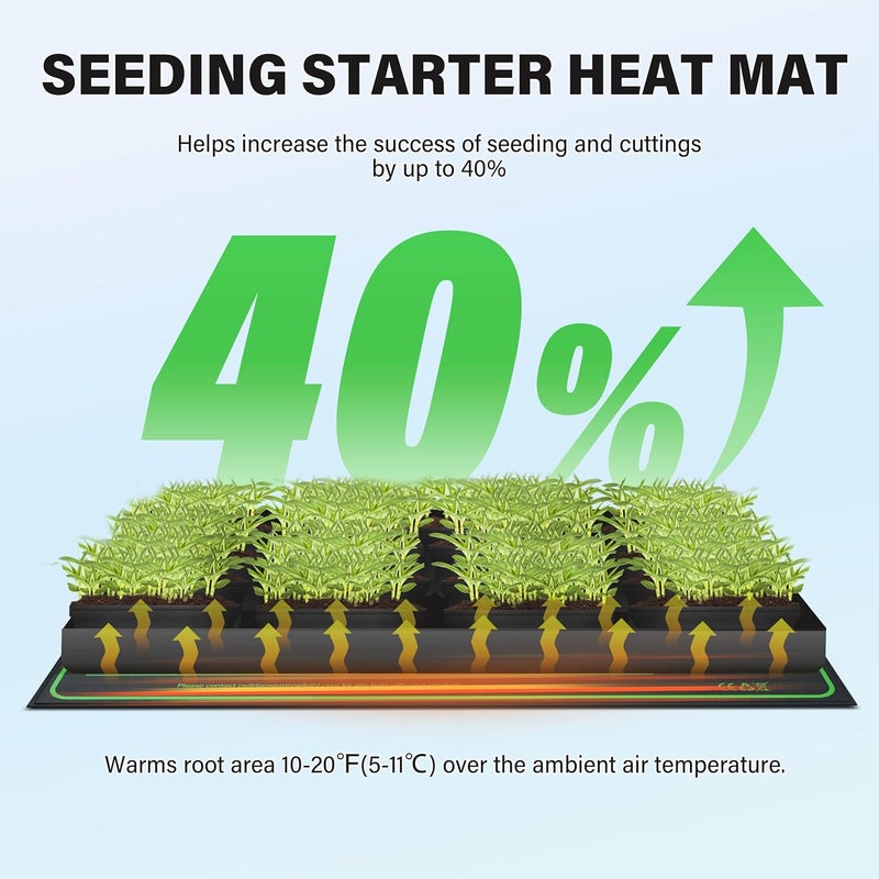 iPower GLHTMTSV1 Durable Waterproof Seedling Heat Mat Warm Hydroponic Heating Plant Germination Starting Pad 10 x 20 Black - Image 5