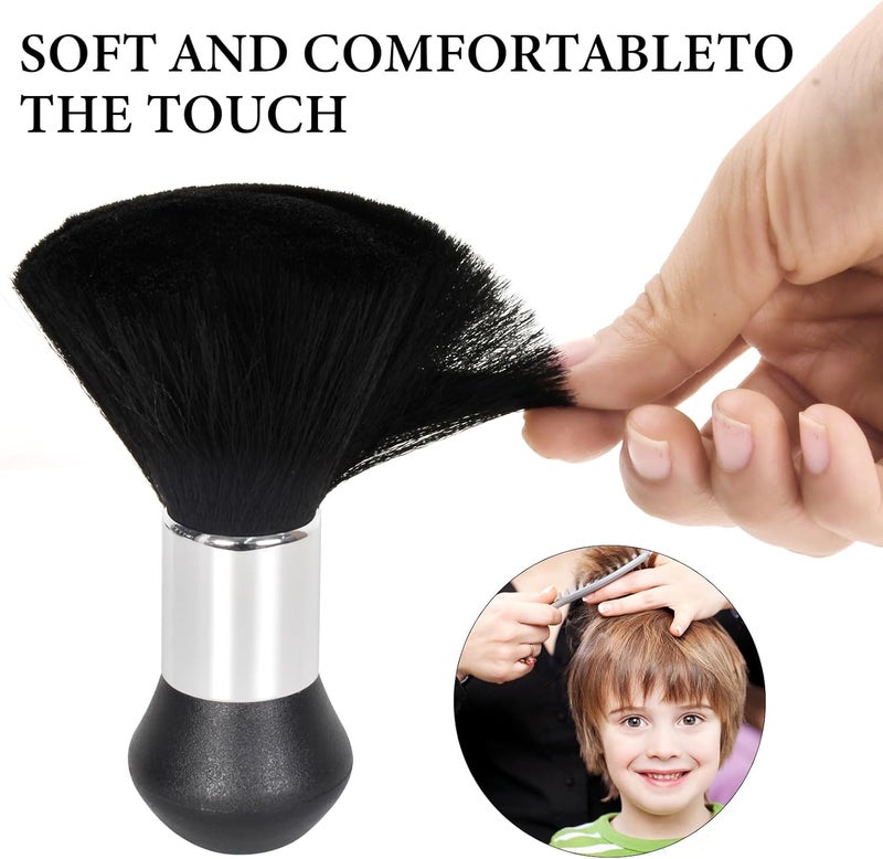 YILANJIN 2 Pieces Barber Neck Brush, Hairdressing Brush Neck Brushes, Barber Neck duster Brush, Barber Cleaning Hair Brush, Soft Barber Brush for Salon Hairdressers Hair Cutting - Black - Image 4