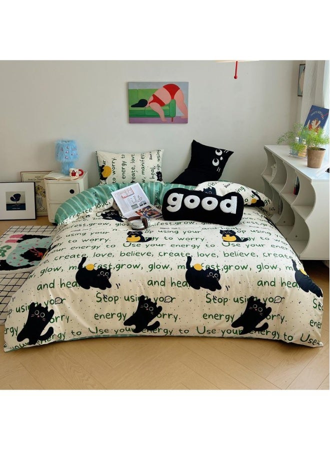 طقم ملاءات من القطن مكون من 4 قطع بتصميم كرتوني أنيمي مريح هدية ليوم الأطفال وهدية عيد ميلاد - Image 2