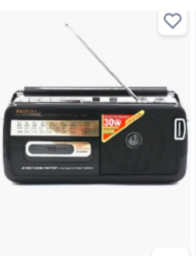 REFURA Radio Cassette Recorder 30W Black | Supports USB / FM / SW1 / SW2-4 Band / Earphone Jack M-50 - Image 4