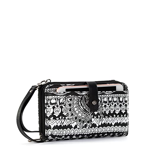 Sakroots Womens Canvas, Large Smartphone Crossbody Bag in Coated Canvas Convertible Purse with Detachable Wristlet Strap I, Black & White One World, One Size US - Image 2