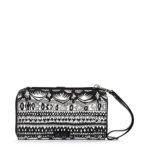 Sakroots Womens Canvas, Large Smartphone Crossbody Bag in Coated Canvas Convertible Purse with Detachable Wristlet Strap I, Black & White One World, One Size US - Image 5