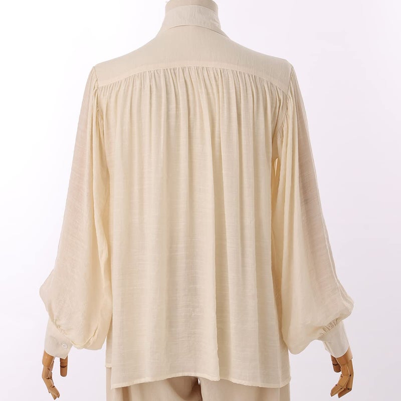 GRACEART Men Pirate Shirt Women Vampire Renaissance Shirts Victorian Ruffled Medieval Costume Cotton Linen Shirt - Image 2
