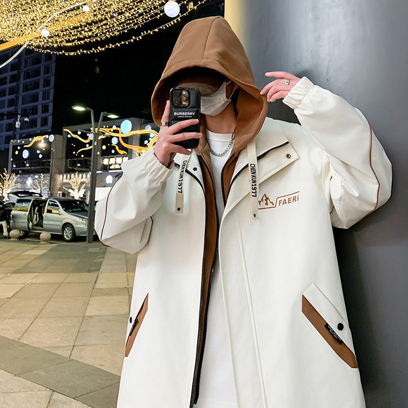 Hooded Jacket Men'S Korean-Style Fake Two-Piece Jacket Men'S Teenager All-Match Student Top Men'S Trendy - Image 5
