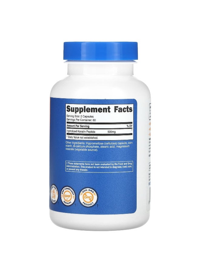 Nutricost نوتريكوست، كيراتين، 500 ملغ، 120 كبسولة (250 ملغ لكل كبسولة) - Image 2