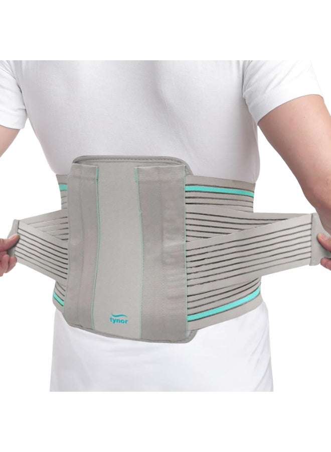 TYNOR Contoured L.S. Support, for Lower Back Pain Relief & Posture Correction | Adjustable Lumbar Brace for Daily Comfort for Men & Women | Tailbone Back Posture Corrector, (Grey, Medium) - Image 1
