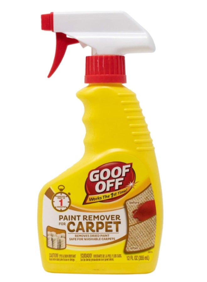 Goof Off Paint Remover for Carpet - 12oz (355ml) Heavy Duty Stain & Paint Remover Spray - Image 1