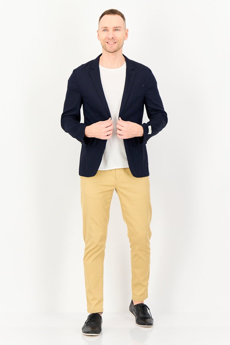 SELECTED Men Regular Fit Solid Casual Blazer, Navy - Image 3