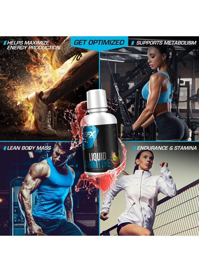 L-Carnitine Liquid 1500mg, Improve Performance and Strength, Vitamin B5 (31 Servings, Fruit Punch)