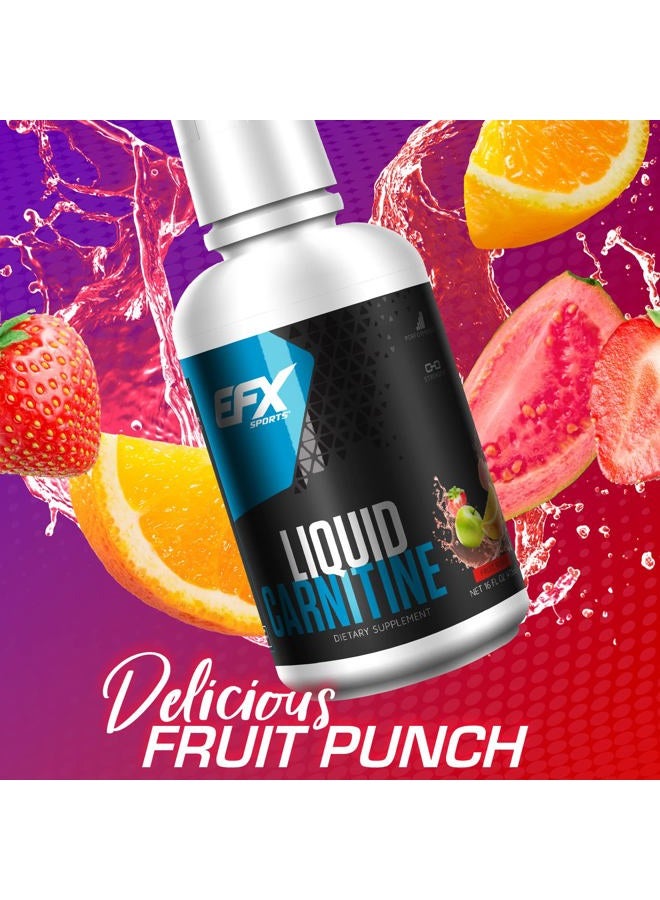L-Carnitine Liquid 1500mg, Improve Performance and Strength, Vitamin B5 (31 Servings, Fruit Punch)
