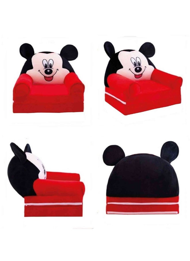 UKR - UKR Foldable Kids Sofa Chair – Mickey Mouse Armchair for Toddlers, Comfortable Playroom Furniture, Portable Lounge Chair for Kids, Soft and Cozy Kids Armchair, Cute Mickey Mouse Design - Image 1