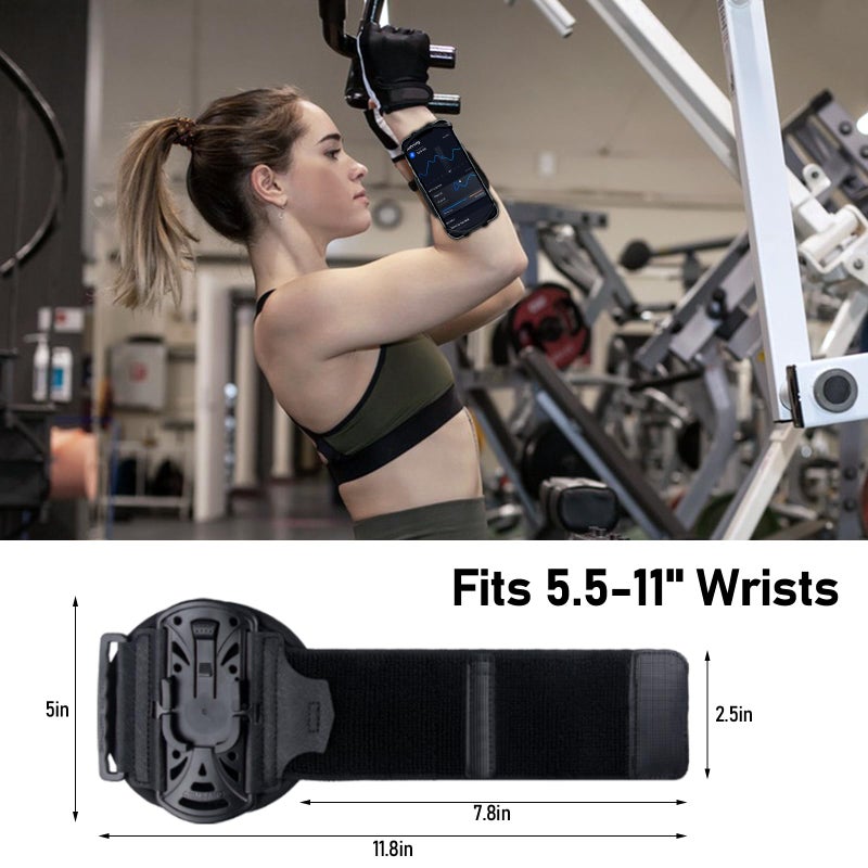 HLOMOM Wristband Phone Holder for Running,Forearm Armbands 360Â° Rotatable & Detachable Compatible with All 4.5-7 inch Cellphone for iPhone 16/15/14/Pro/ProMax/13/12/11/mini/XS/XR,for Workout Jogging - Image 4