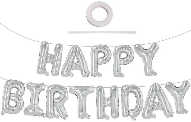 Hemito 74-Piece Birthday Decoration Kit - Yellow, Grey, Silver Balloons, Foil Moon Stars, Arch, Glue Dots, Hand Pump - Image 3