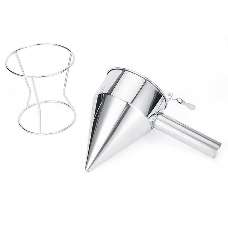 V TRIVYOM Stainless Steel Pancake Batter Dispenser with StandFunnel Cake Dispenser with StandBaking Tool for Cupcake Waffles Muffin Mix Crepes Cake - Image 3