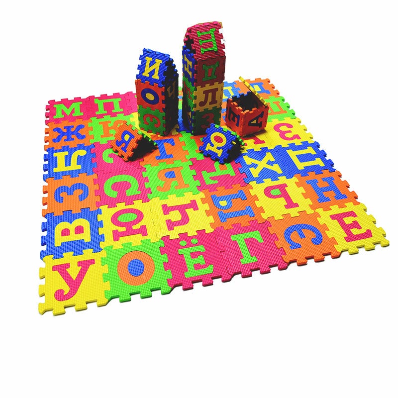 New Product 14Cm * 36 Pieces Large Size Russian A Spanish Alphabet Puzzle Eva Foam Mat Toy - Image 3
