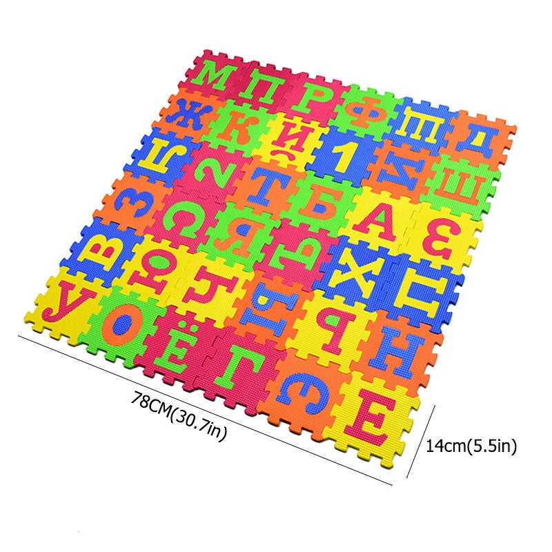 New Product 14Cm * 36 Pieces Large Size Russian A Spanish Alphabet Puzzle Eva Foam Mat Toy - Image 1