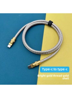 DIY Upgrade Leather Hand-stitched Data Cable 100W29WPD66W Fast Charging For Iphone 12W Data Cable-Color:1.5 M-Model:Bright Gold Wire Gold Shell Double Type-c100W Shell
