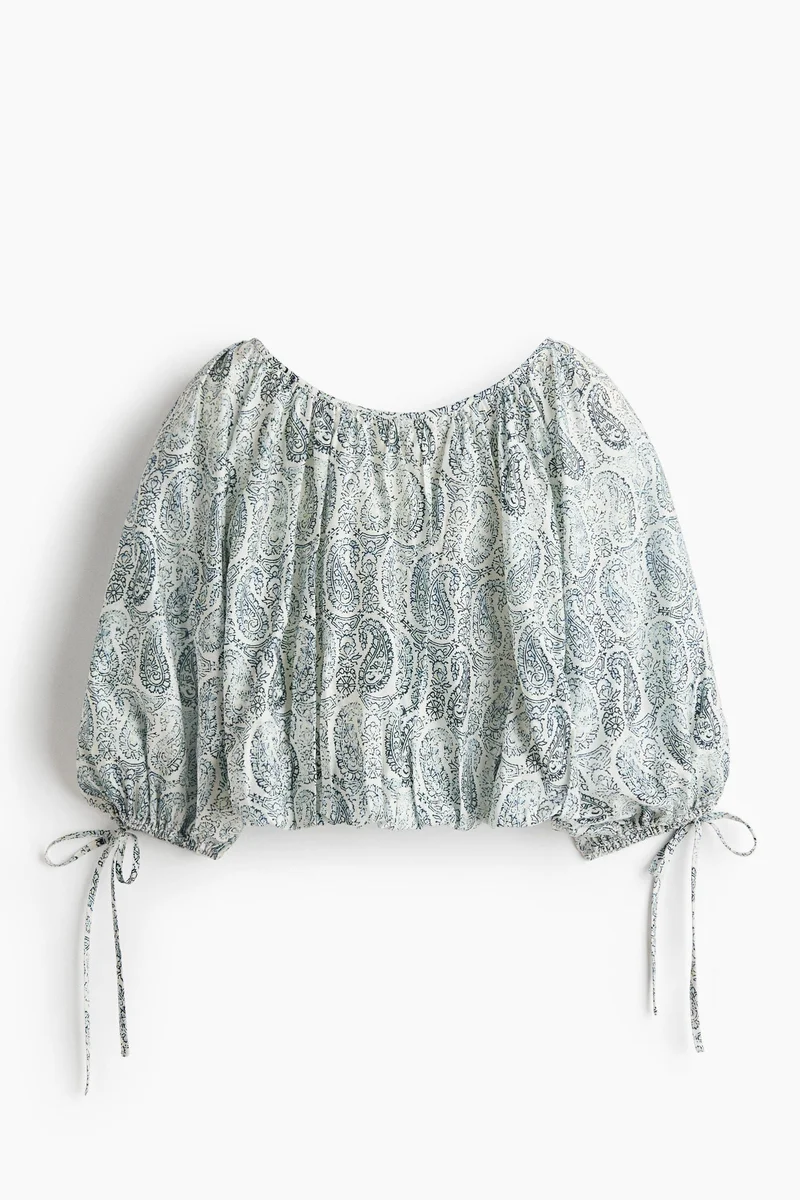 H&M Oversized tie-detail blouse