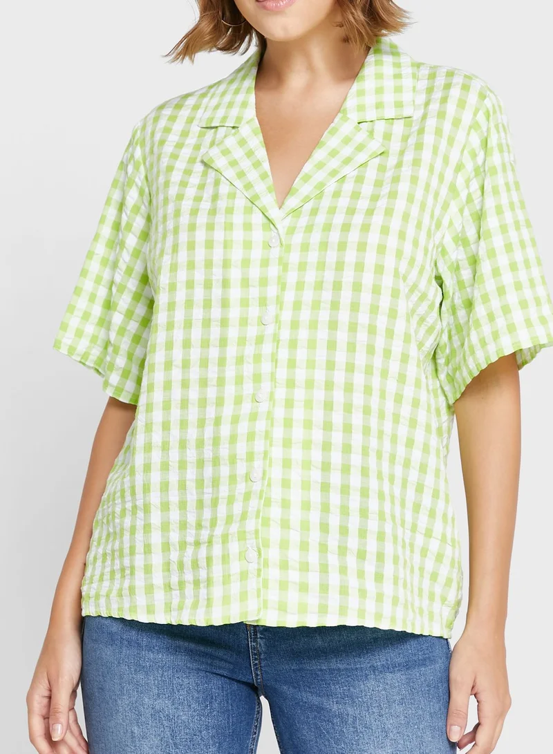 MONKI Checked Button Down Shirt