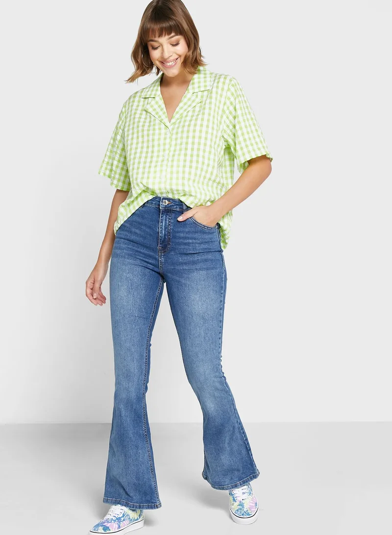 MONKI Checked Button Down Shirt