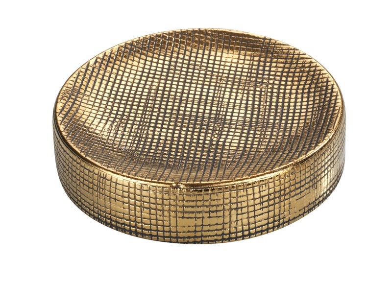 WENKO Rivara Painted Hand Made Soap Dish Ceramic Gold 10 x 25 x 10 cm