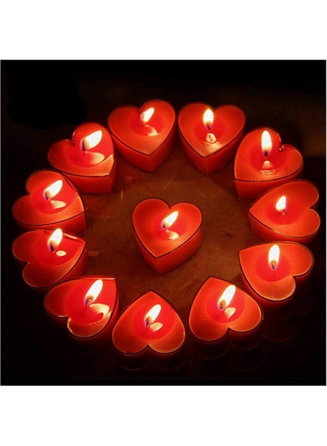 HK balloons Pack Of 72 Pcs Birthday Decoration Kit With Golden Banner Love Foil Balloon Heart Shaped Foil Balloons Red Gold Balloons & Heart Shaped Candles For Birthday Decoration Husband And Wife - Image 4