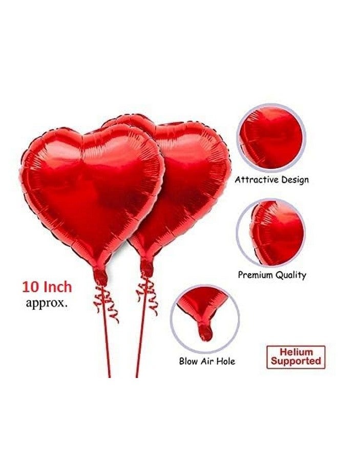 HK balloons Pack Of 72 Pcs Birthday Decoration Kit With Golden Banner Love Foil Balloon Heart Shaped Foil Balloons Red Gold Balloons & Heart Shaped Candles For Birthday Decoration Husband And Wife - Image 3