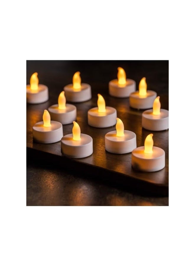 24-Piece Battery Operated LED Tea Light Candle Set With Long Head Warm White - Image 2