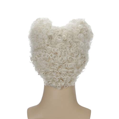 QACCF Mens Short Curly Light Blonde Halloween Costume Wig with goatee (Light Blonde) - Image 4