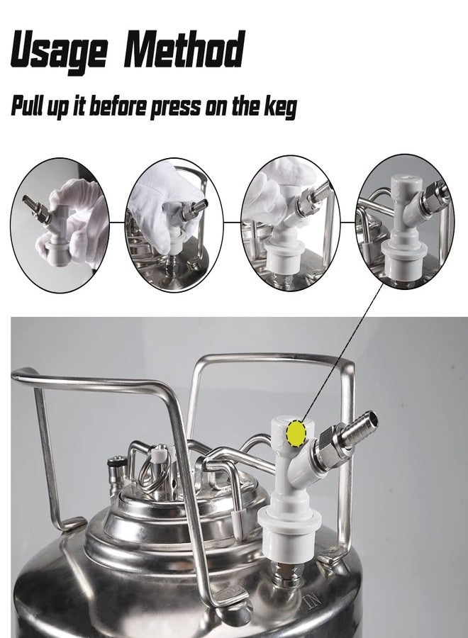 Beverage Factory PERA Ball Lock Keg Disconnect Include Ball Lock Gas Disconnect 1/4 MFL with 5/16" Swivel Nuts (PACK OF 2), Gray - Image 4