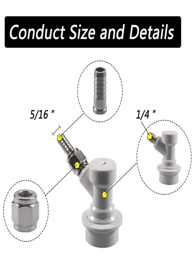 Beverage Factory PERA Ball Lock Keg Disconnect Include Ball Lock Gas Disconnect 1/4 MFL with 5/16" Swivel Nuts (PACK OF 2), Gray - Image 2