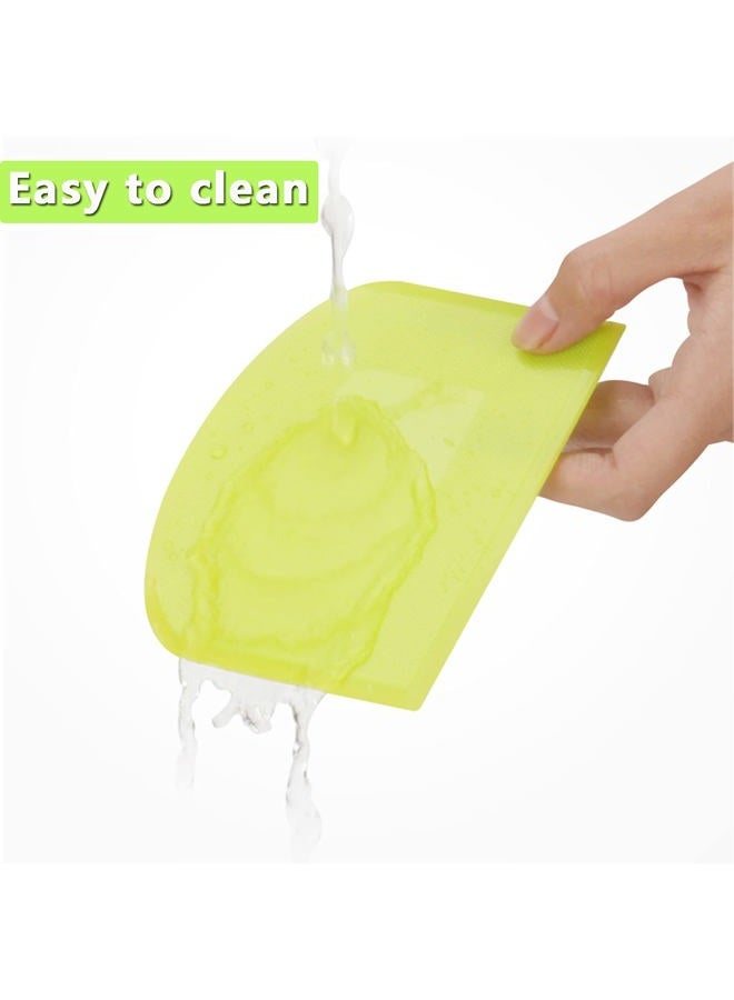WAFJAMF 2 PCS Plastic Dough Scraper Bowl Scraper, Food-Grade Bench Scraper, Flexible Dough Cutter, Multipurpose Food Scrappers for Bread, Cake, Cream, Fondant(White+Green) - Image 4
