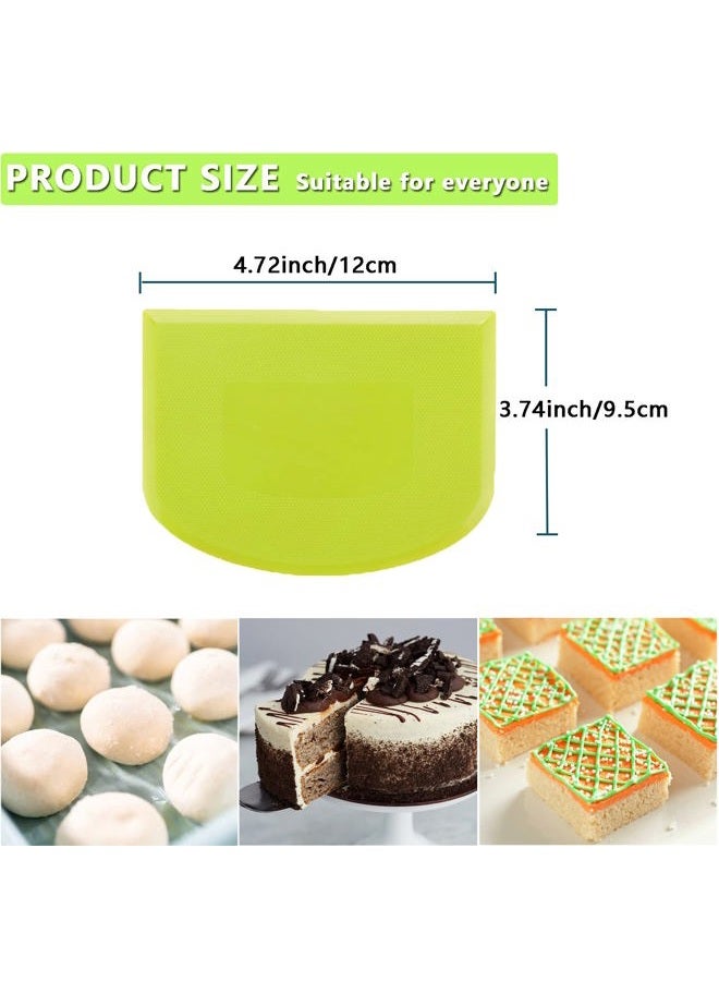 WAFJAMF 2 PCS Plastic Dough Scraper Bowl Scraper, Food-Grade Bench Scraper, Flexible Dough Cutter, Multipurpose Food Scrappers for Bread, Cake, Cream, Fondant(White+Green) - Image 5