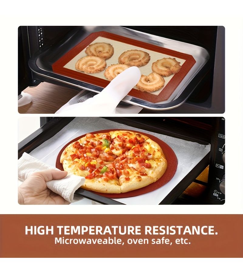 3pcs Silicone Baking Mat Set Gray Non Stick Reusable Food Grade Heat Resistant Oven Mat Kit Round Square Baking Mats Pastry Board Rolling Mat For Macaron Cookie - Image 4